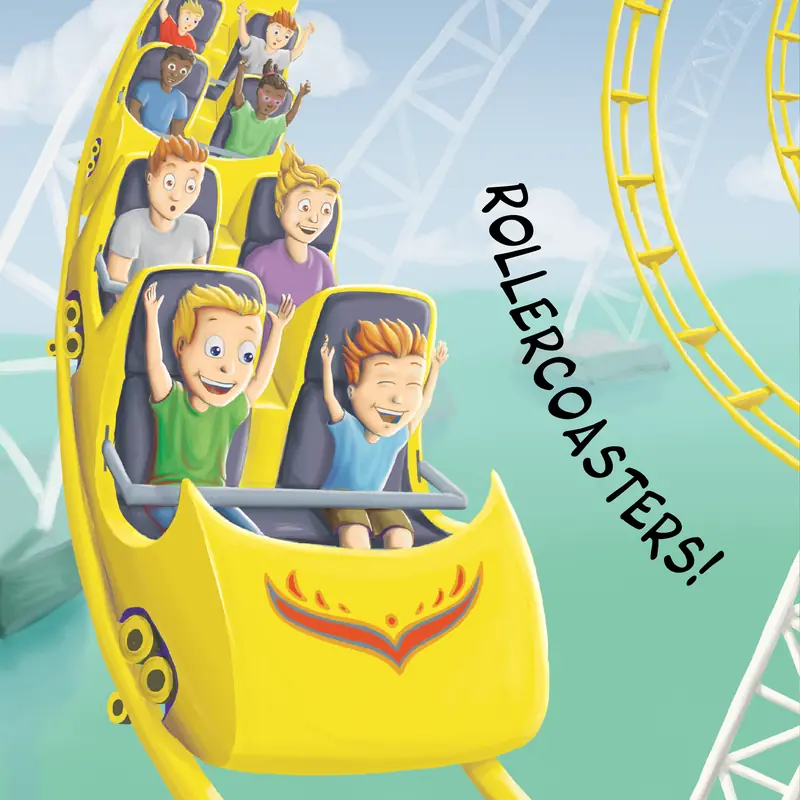 Kids throw their arms up on a rollercoaster