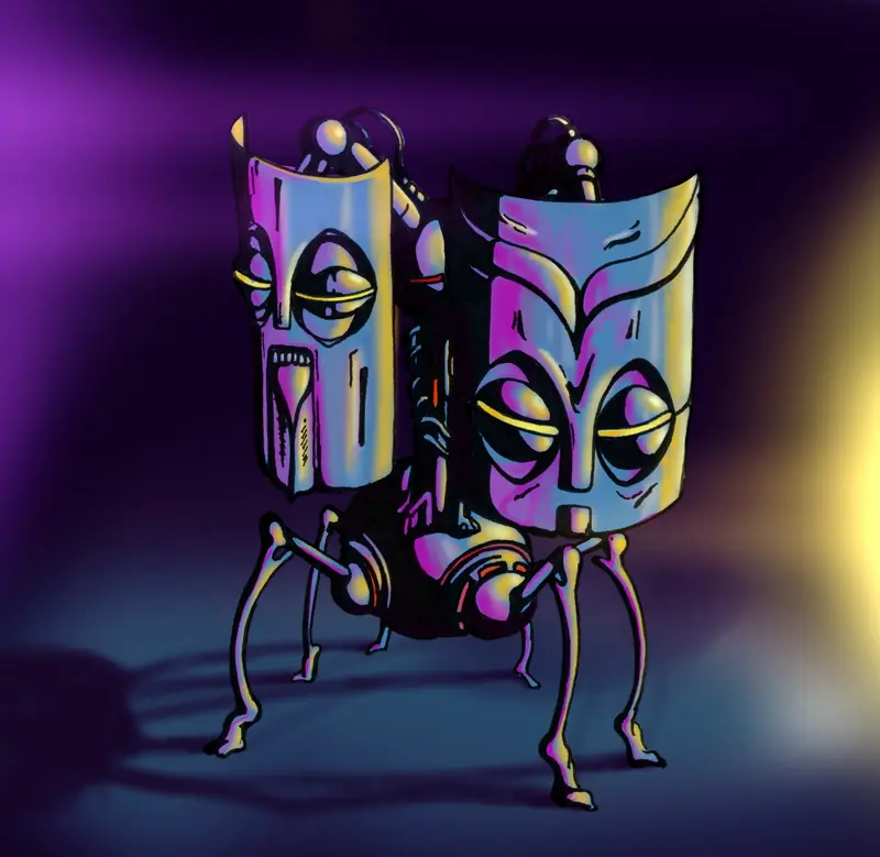 A twin-masked spider robot